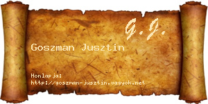Goszman Jusztin névjegykártya
